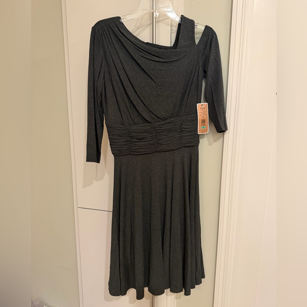 Nue by Shani Charcoal Long Sleeve Dress